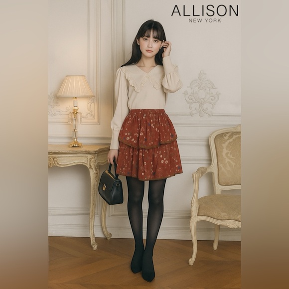 ALLISON NEW YORK Dresses & Skirts - 🛍️SALE🛍️ ALLISON NEW YORK Floral Print Ruffled Tiered Mini Skirt (NWOT)